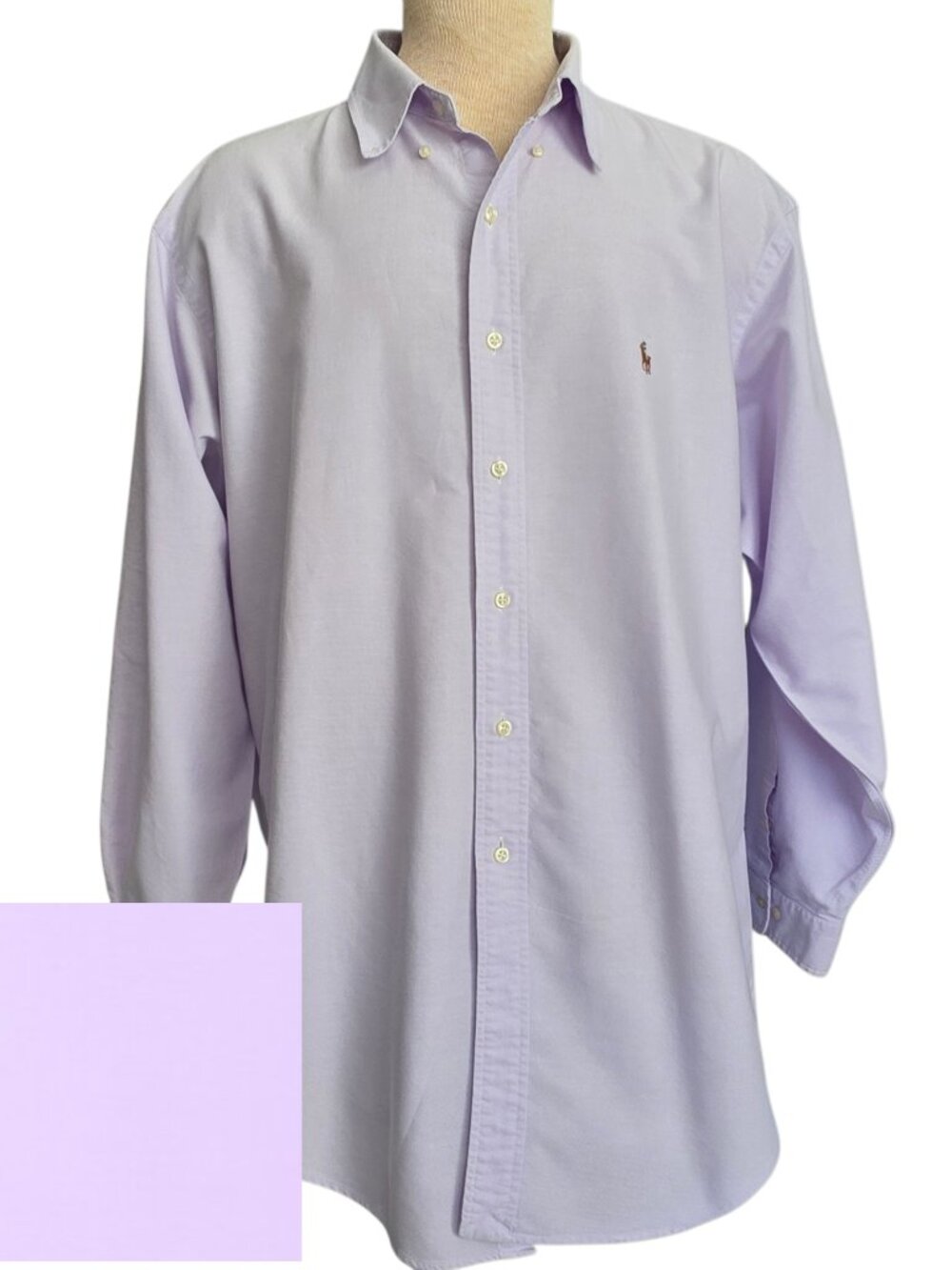 RALPH LAUREN LONG-SLEEVE BUTTON-DOWN SHIRT 17 34/35